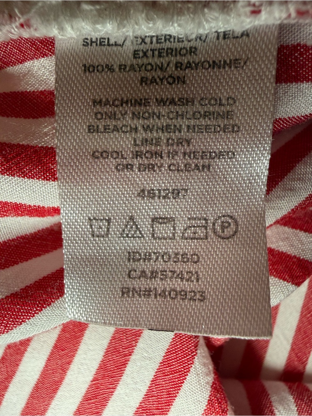 LOFT Red & White Striped Flutter Sleeve Top - Picture 6 of 6
